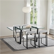 Kai Anastasia 5 Piece Rectangular  Dining Table Set with Light Gray Fabric