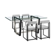 Kai Anastasia 5 Piece Rectangular  Dining Table Set with Light Gray Fabric
