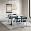 Kai Anastasia 5 Piece Rectangular Dining Set  Blue Fabric