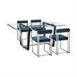 Kai Anastasia 5 Piece Rectangular Dining Set  Blue Fabric
