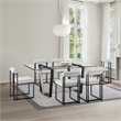 Kai Anastasia 7 Piece Rectangular Dining  Set with Light Gray Fabric