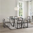 Kai Anastasia 7 Piece Rectangular  Dining Set with Light Gray Faux Leather