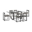 Kai Anastasia 7 Piece Rectangular  Dining Set with Light Gray Faux Leather