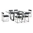Kai Anastasia 7 Piece Rectangular Dining Set withCharcoal Fabric