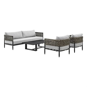Alegria Aluminum and Rope Outdoor Chair in Black and Gray