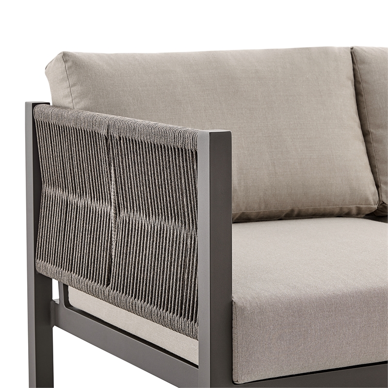 Mareike Aluminum and Rope Outdoor Chair in Brown