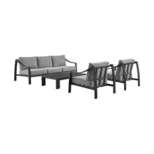 Koda Aluminum Outdoor Chair in Black and Dark Gray
