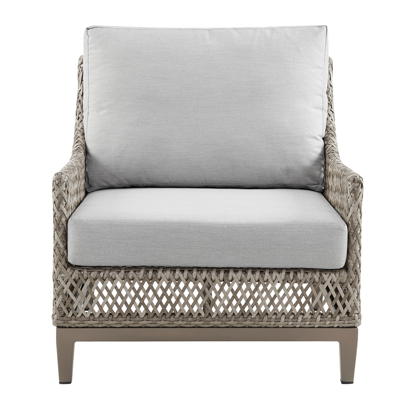 Mareike Aluminum and Rope Outdoor Sofa in Brown