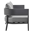 Menorca Aluminum Outdoor Sofa in Dark Gray