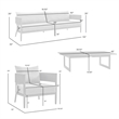 Menorca Aluminum Outdoor Sofa in Dark Gray