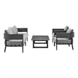 Menorca Aluminum Outdoor Sofa in Dark Gray