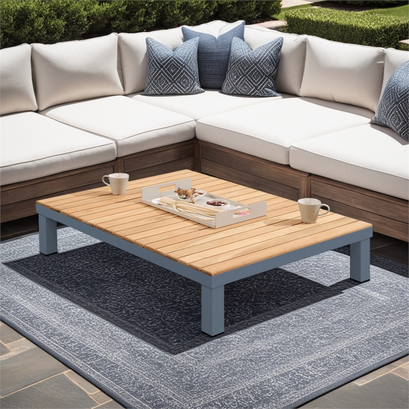 Menorca Aluminum Outdoor Coffee Table in Dark Gray