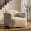 Sierra Modern Ivory Accent Chair with Rounded Arms in Boucle Fabric