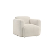 Sierra Modern Ivory Accent Chair with Rounded Arms in Boucle Fabric