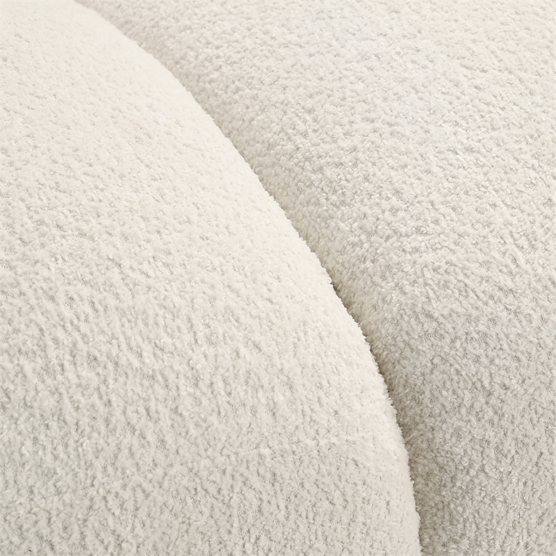 Sierra Modern Ivory Accent Chair with Rounded Arms in Boucle Fabric
