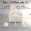 Sierra Modern Ivory Accent Chair with Rounded Arms in Boucle Fabric