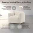 Sierra Modern Ivory Accent Chair with Rounded Arms in Boucle Fabric