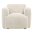 Sierra Modern Ivory Accent Chair with Rounded Arms in Boucle Fabric