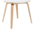 Jaguar Mid-Century Upholstered Dining Chair in White Boucle & Patterned Oak