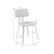 Jaguar Mid-Century Upholstered Dining Chair in White Boucle & Patterned Oak