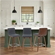 Vienna Counter Height Swivel Bar Stool with Black Seat and Walnut Wood Frame