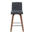 Vienna Counter Height Swivel Bar Stool with Black Seat and Walnut Wood Frame