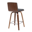 Vienna Counter Height Swivel Bar Stool with Black Seat and Walnut Wood Frame