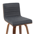Vienna Counter Height Swivel Bar Stool with Black Seat and Walnut Wood Frame