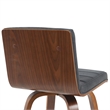 Vienna Counter Height Swivel Bar Stool with Black Seat and Walnut Wood Frame