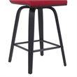 Vienna Counter Height Swivel Bar Stool w/ Red Seat & Brushed Wood Frame-Set of 3
