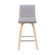 Vienna Counter Height Swivel Bar Stool with Grey Upholstered Seat/Oak Wood Frame