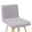 Vienna Counter Height Swivel Bar Stool with Grey Upholstered Seat/Oak Wood Frame