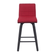 Vienna Counter Height Swivel Bar Stool with Red Seat and Brushed Wood Frame