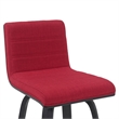 Vienna Counter Height Swivel Bar Stool with Red Seat and Brushed Wood Frame