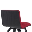 Vienna Counter Height Swivel Bar Stool with Red Seat and Brushed Wood Frame