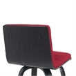 Vienna Swivel Bar Height Stool with Red Upholstered Seat and Brushed Wood Frame