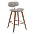 Fox Swivel Counter Height Bar Stool with Speckled Brown Seat/Walnut Wood Frame