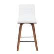 Vienna Counter Height Swivel Bar Stool with Snow White Faux Leather/Walnut Wood
