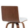 Vienna Counter Height Swivel Bar Stool with Snow White Faux Leather/Walnut Wood