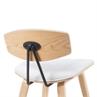 Fox Swivel Counter Height Bar Stool with White Seat and Oak Wood Frame