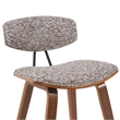 Fox Swivel Counter Height Bar Stool with Brown Seat & Walnut Wood Frame-Set of 3