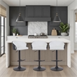 Montego Adjustable Swivel Barstool - Black Powder Coated/Snow White Faux Leather