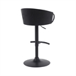 Montego Adjustable Swivel Barstool - Black Powder Coated/Snow White Faux Leather