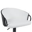 Montego Adjustable Swivel Barstool - Black Powder Coated/Snow White Faux Leather