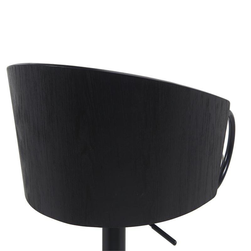 Montego Adjustable Swivel Barstool - Black Powder Coated/Snow White Faux Leather