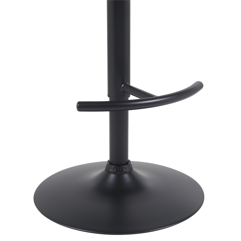 Montego Adjustable Swivel Barstool - Black Powder Coated/Snow White Faux Leather