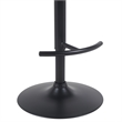 Montego Adjustable Swivel Barstool - Black Powder Coated/Snow White Faux Leather