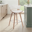 Jagger Counter Height Bar Stool in White Wash with Oatmeal Upholstered Seat