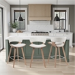 Jagger Counter Height Bar Stool in White Wash with Oatmeal Upholstered Seat