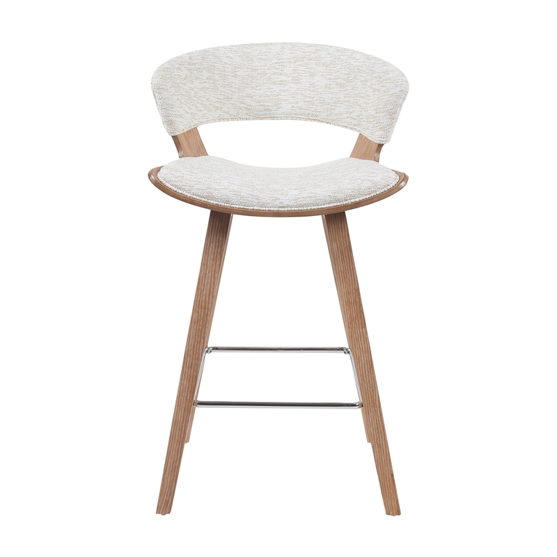 Jagger Counter Height Bar Stool in White Wash with Oatmeal Upholstered Seat